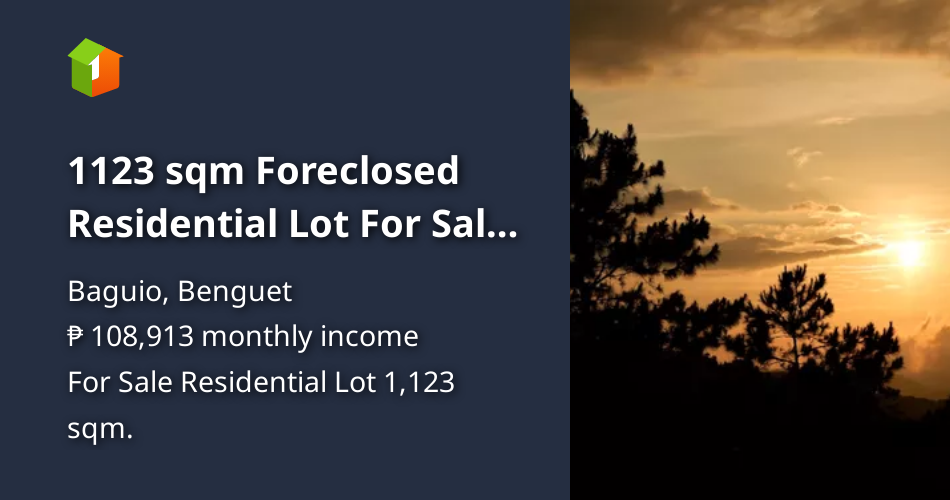 1123 sqm Foreclosed Residential Lot For Sale in Baguio Benguet [Lot 🚜