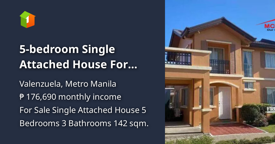 5bedroom Single Attached House For Sale in Valenzuela Metro Manila