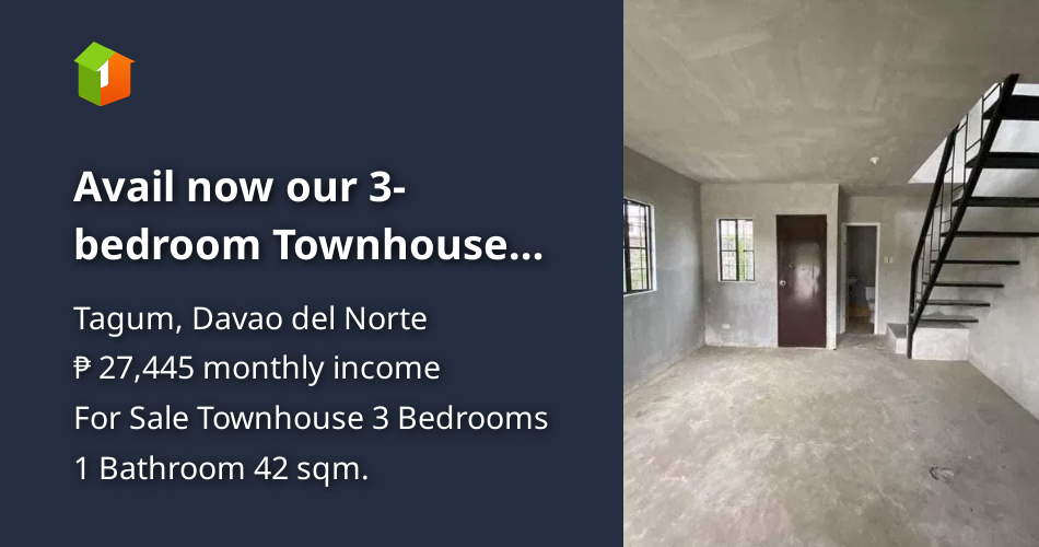 Avail now our 3bedroom Townhouse For Sale in Tagum Davao del Norte