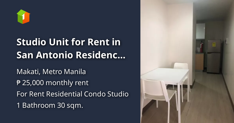 Studio Unit for Rent in San Antonio Residences Makati City [Condos 🏙️