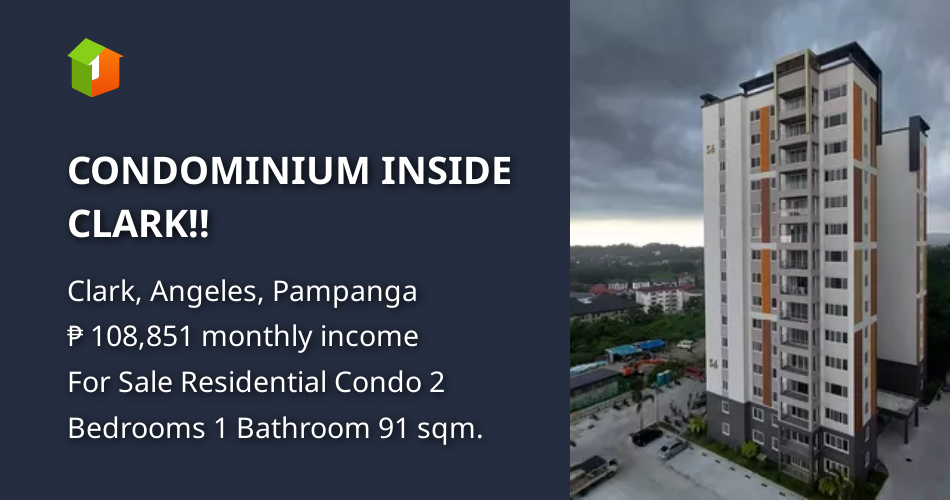 CONDOMINIUM INSIDE CLARK!! [Condos 🏙️] (October 2024) in Clark, Angeles, Pampanga for sale