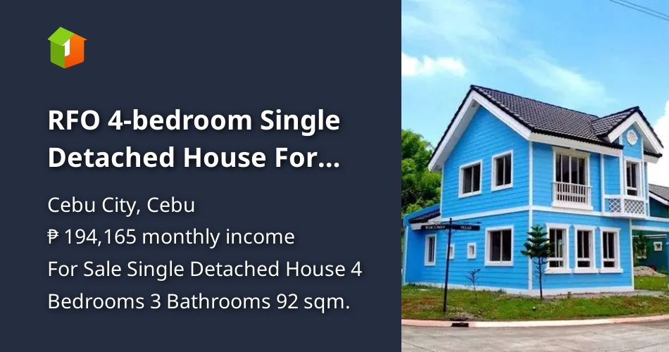 RFO 4bedroom Single Detached House For Sale in Cebu City Cebu [House