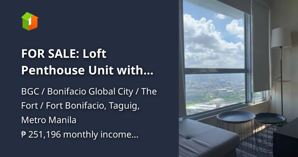 Image showcasing FOR SALE: Loft Penthouse Unit with Parking at Avida 34th Tower 2, BGC ...