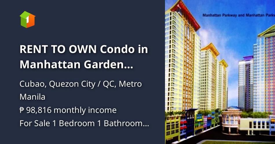 RENT TO OWN Condo in Manhattan Garden Cubao Quezon City STUDIO TYPE [Condo 🏙️] (August 2020) in