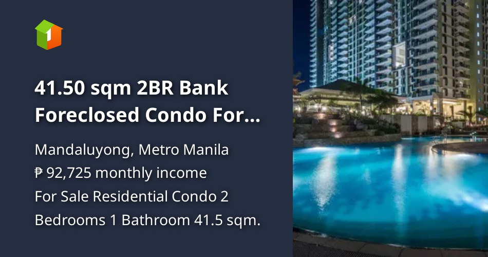 41.50 sqm 2BR Bank Foreclosed Condo For Sale in Mandaluyong near EDSA