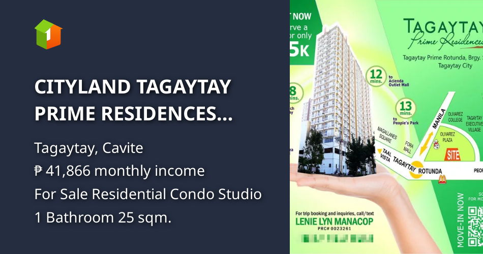 CITYLAND TAGAYTAY PRIME RESIDENCES Condo for sale in Tagaytay [Condo 🏙️] (September 2024) in