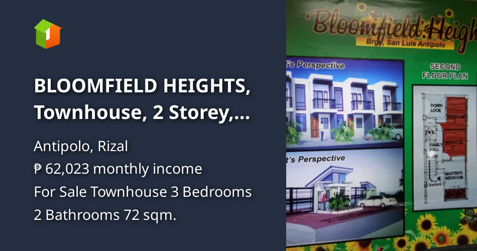 BLOOMFIELD HEIGHTS, Townhouse, 2 Storey, 3BR, 2T&B, Car Garage [House