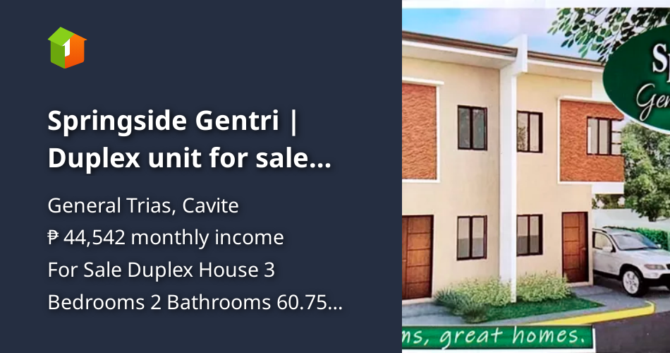 Springside Gentri Duplex unit for sale near the road [House and Lot 🏘