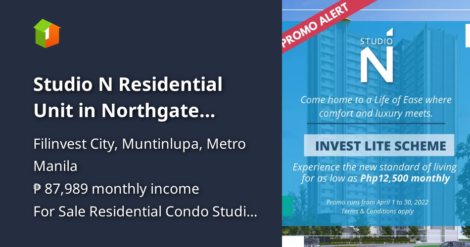 Studio N Residential Unit in Northgate Alabang _ Preselling [Condo 🏙️
