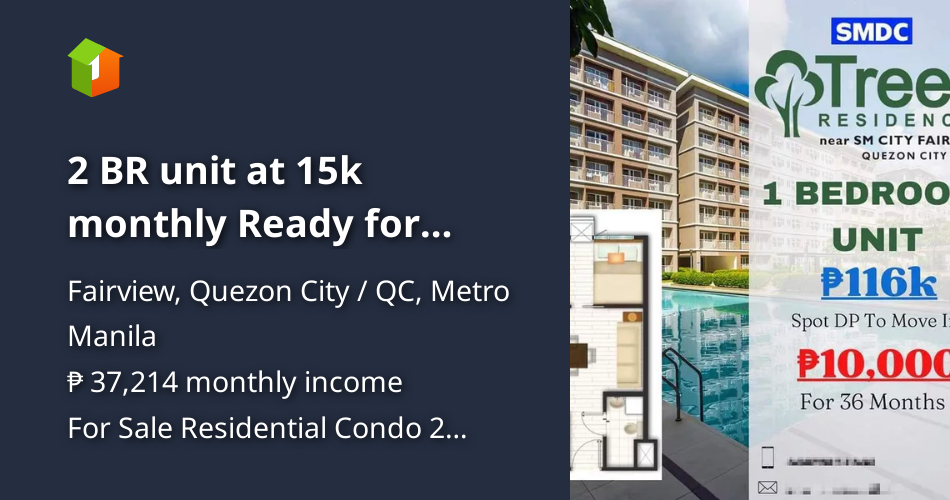 2 BR unit at 15k monthly Ready for occupancy condo in Quezon city