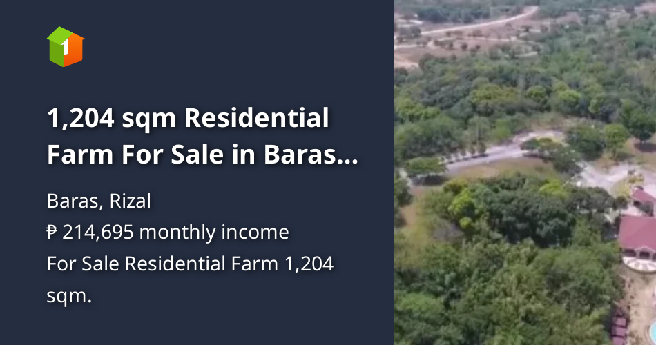 1,196 sqm Residential Farm For Sale in Baras Rizal [Lot 🚜] (April 2024