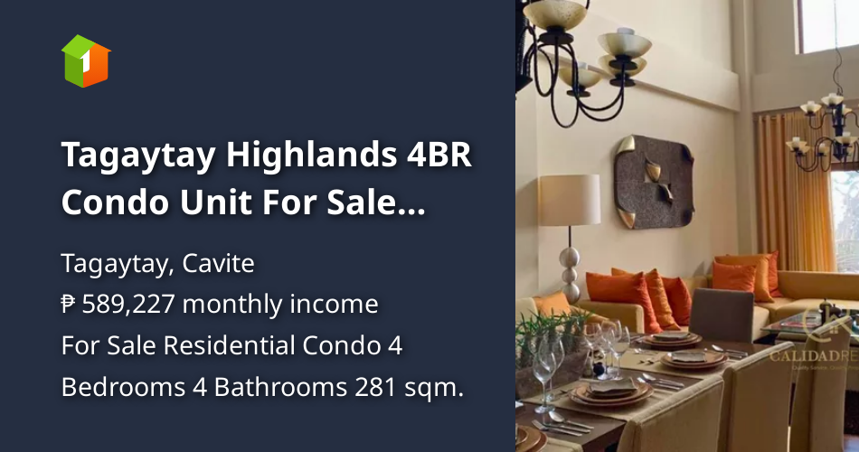 4 Bedroom Condo Unit at Tagaytay Highlands Woodridge Place [Condo 🏙️