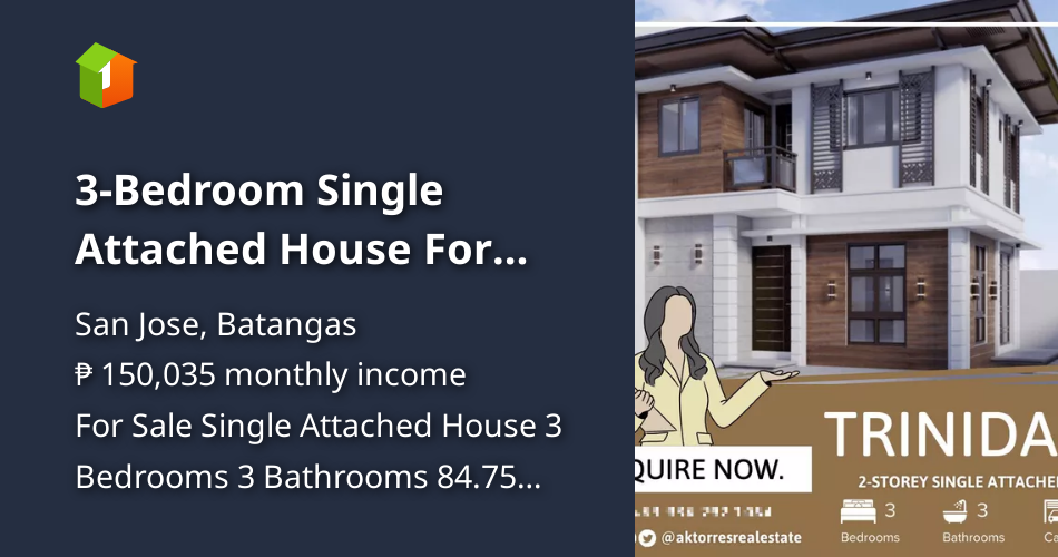 3Bedroom Single Attached House For Sale in San Jose Batangas [House