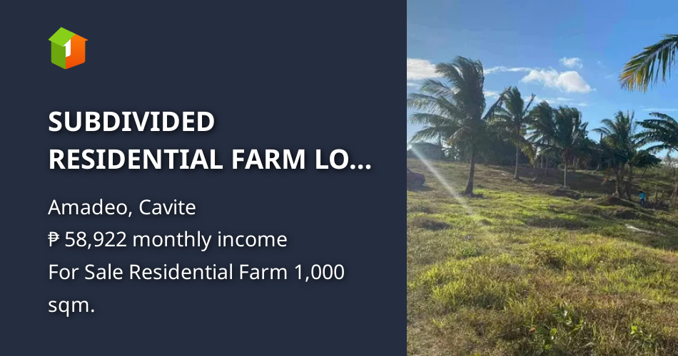 SUBDIVIDED RESIDENTIAL FARM LOT / LAND [Lots 🚜] (November 2022) in