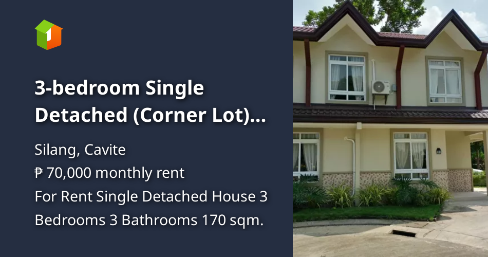 3bedroom Single Detached (Corner Lot) House For Rent in Silang Cavite [House and Lot 🏘️