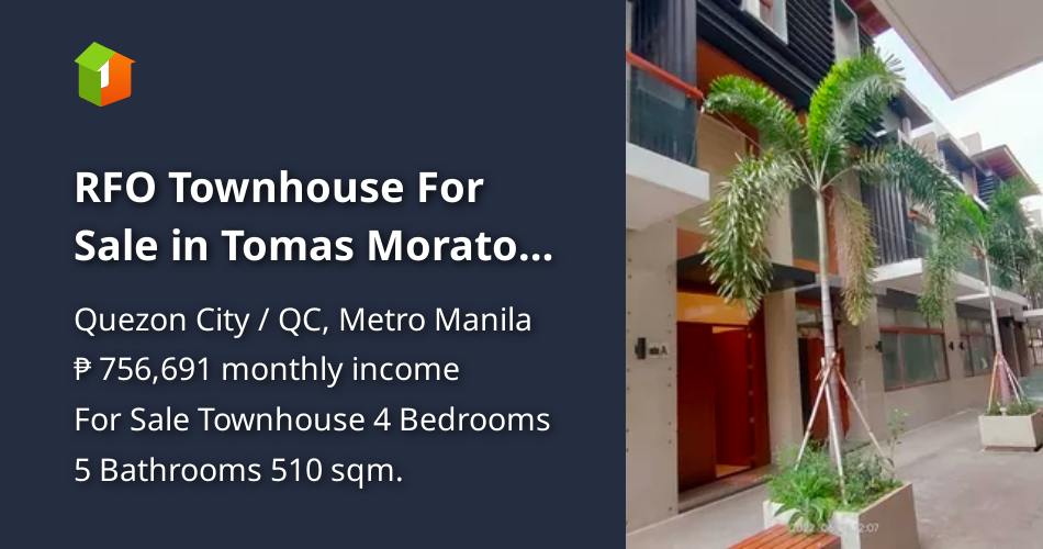 RFO Townhouse For Sale in Tomas Morato Quezon City [House and Lot 🏘️