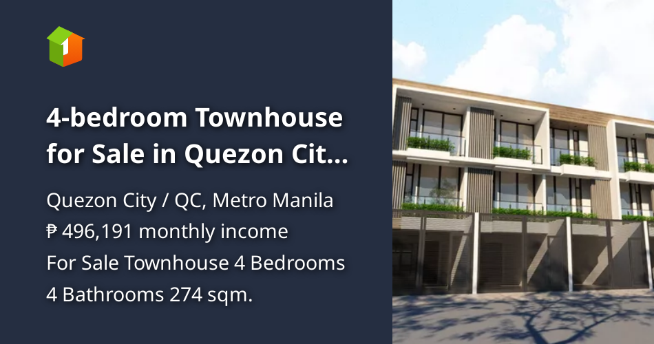 4bedroom Townhouse for Sale in Quezon City Chelsea Place [House and