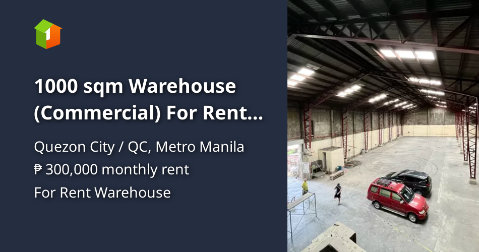 1000 sqm Warehouse For Rent in Quezon City / QC