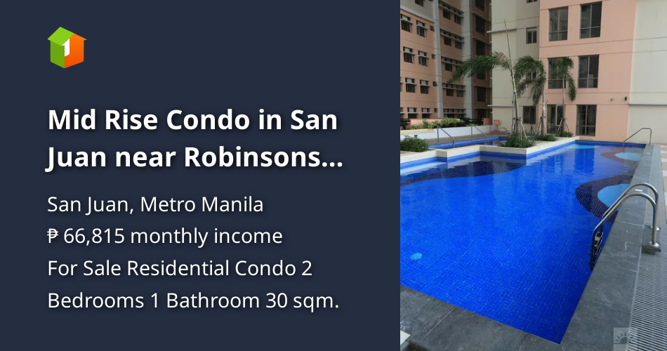Mid Rise Condo in San Juan near Robinsons Magnolia 2 Bedrooms [Condo 🏙️