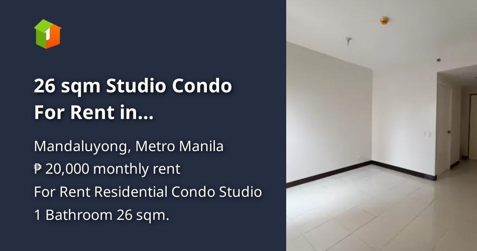26 sqm Studio Condo For Rent in Mandaluyong near EDSA Shangri-La