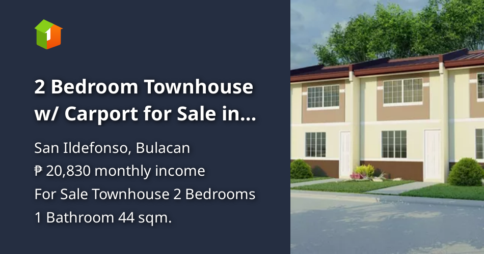 2 Bedroom Townhouse w/ Carport for Sale in San Ildefonso, Bulacan