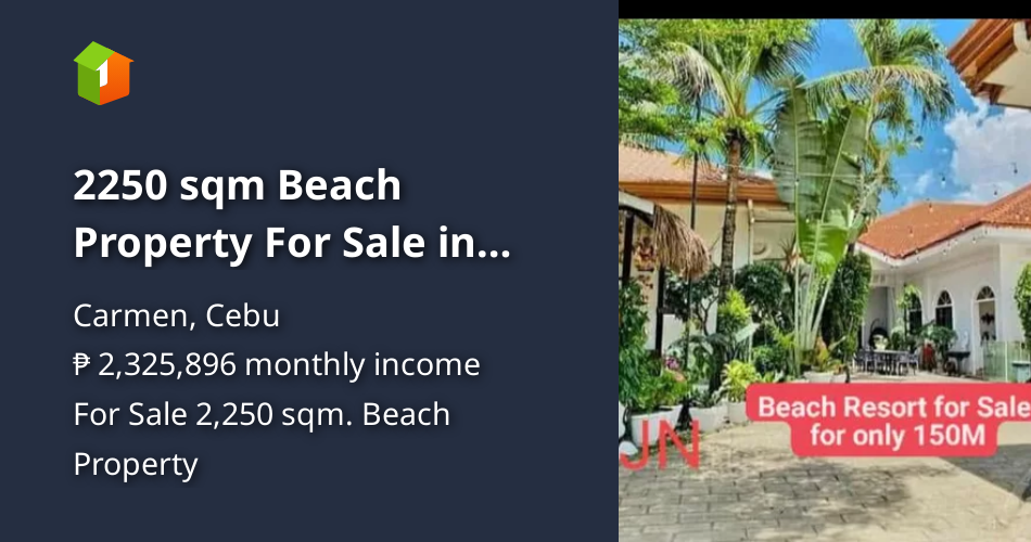 2250 sqm Beach Property For Sale in Carmen Cebu [Beach Property 🏖️