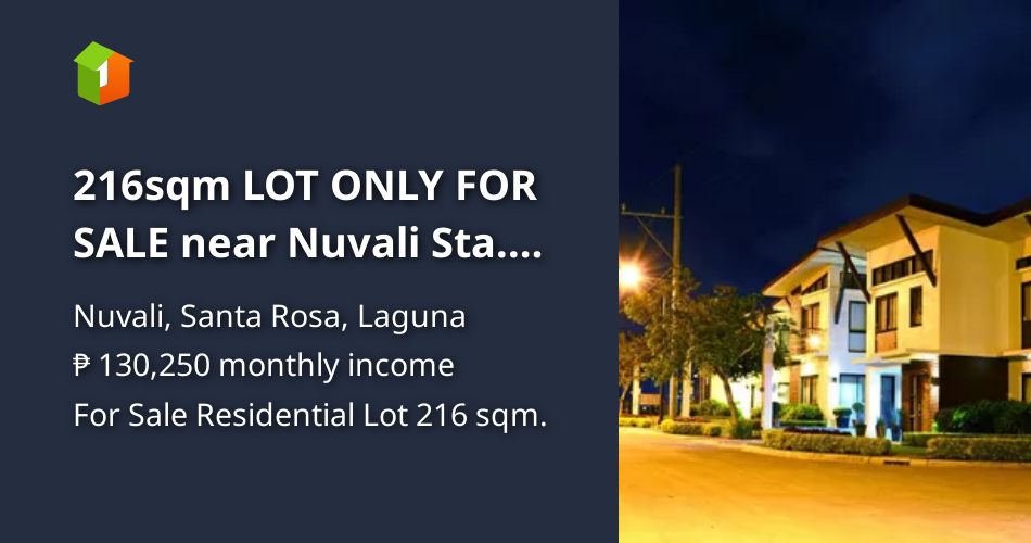 216sqm LOT ONLY FOR SALE near Nuvali Sta. Rosa Laguna 25k MONTHLY [Lot