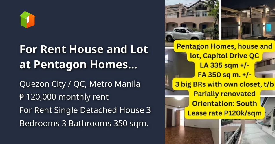 For Rent House and Lot at Pentagon Homes Capitol Drive Q.C [House and
