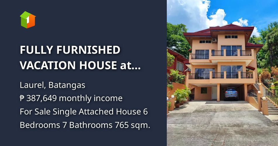 FULLY FURNISHED VACATION HOUSE at Canyon Woods, Laurel, Batangas [House