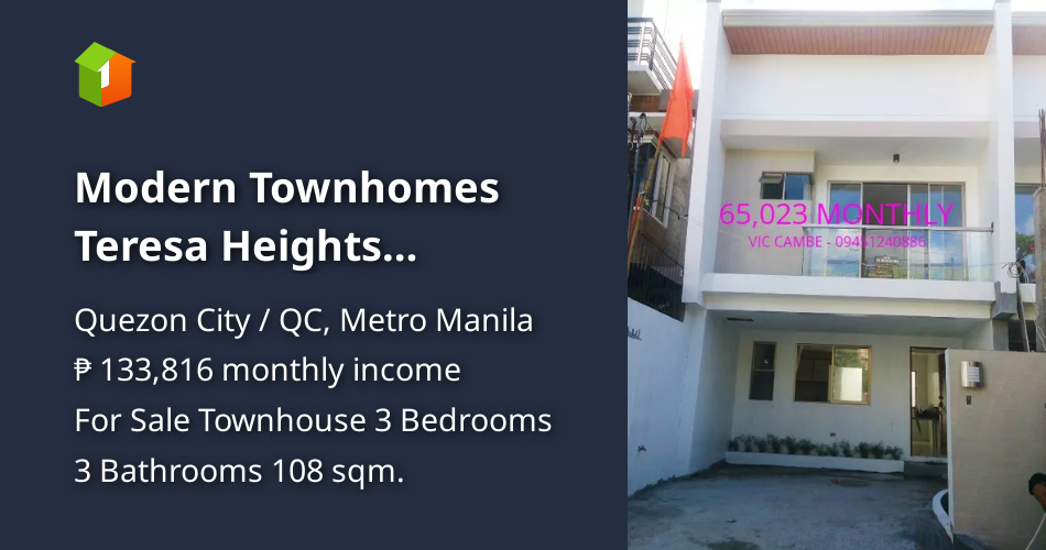 Modern Townhomes Teresa Heights Novaliches Quezon City [House and Lot 🏘