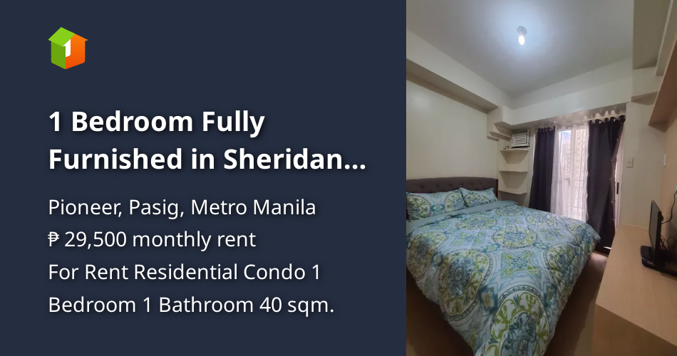 1 Bedroom Fully Furnished in Sheridan Towers, Sheridan St. Pasig City