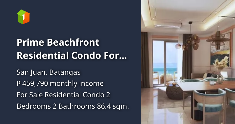 View of Prime Beachfront Residential Condo For Sale in San Juan Batangas ...