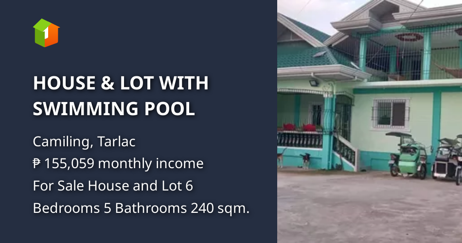 HOUSE & LOT WITH SWIMMING POOL [House and Lot 🏘️] (July 2022) in Camiling, Tarlac for sale