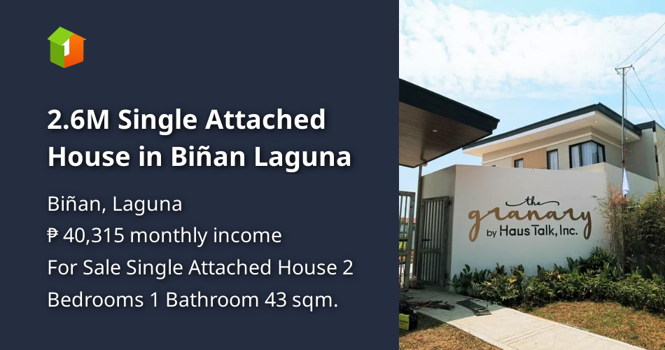 2.6M Single Attached House in Biñan Laguna [House and Lot 🏘️] (June