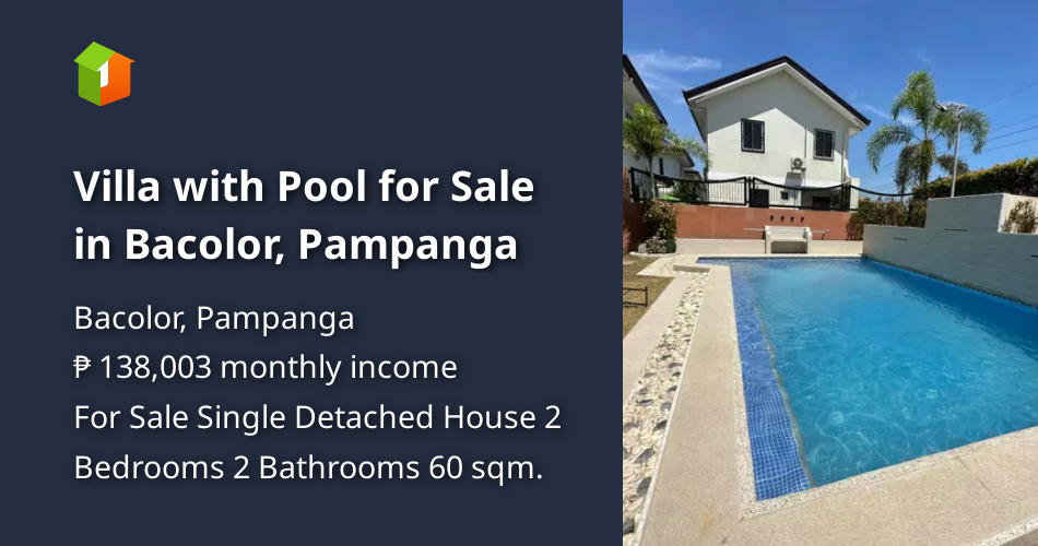 Villa with Pool for Sale in Bacolor, Pampanga [House and Lot 🏘️] (May