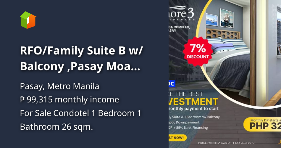 RFO/Family Suite B w/ Balcony ,Pasay Moa Complex Mall of Asia [Condos 🏙 ...