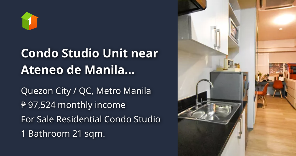 Condo Studio Unit near Ateneo de Manila University [Condo 🏙️] (February