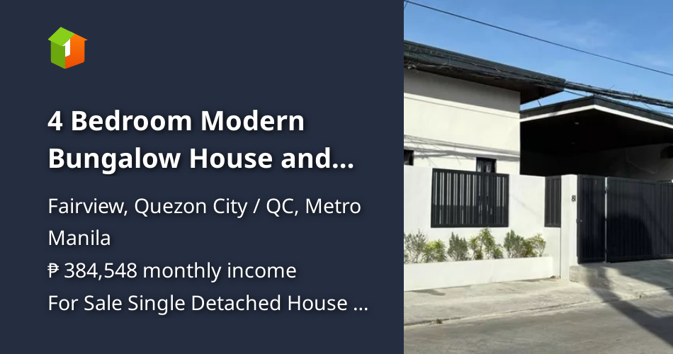 4 Bedroom Modern Bungalow House and Lot in North Fairview Park