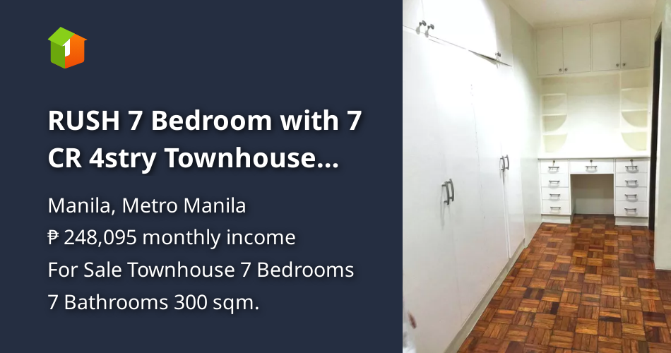 RUSH 7 Bedroom with 7 CR 4stry Townhouse FOR SALE in sta Cruz manila