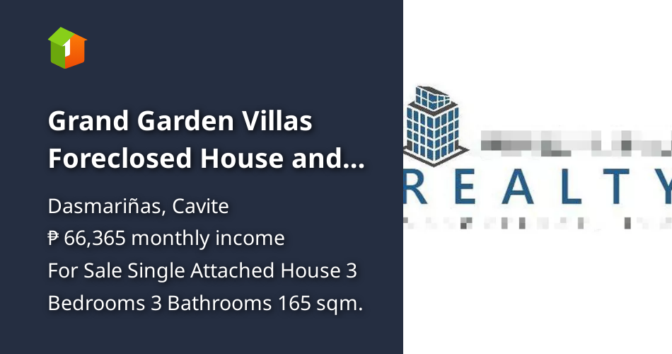 Grand Garden Villas Foreclosed House and Lot for Sale in Dasma Cavite
