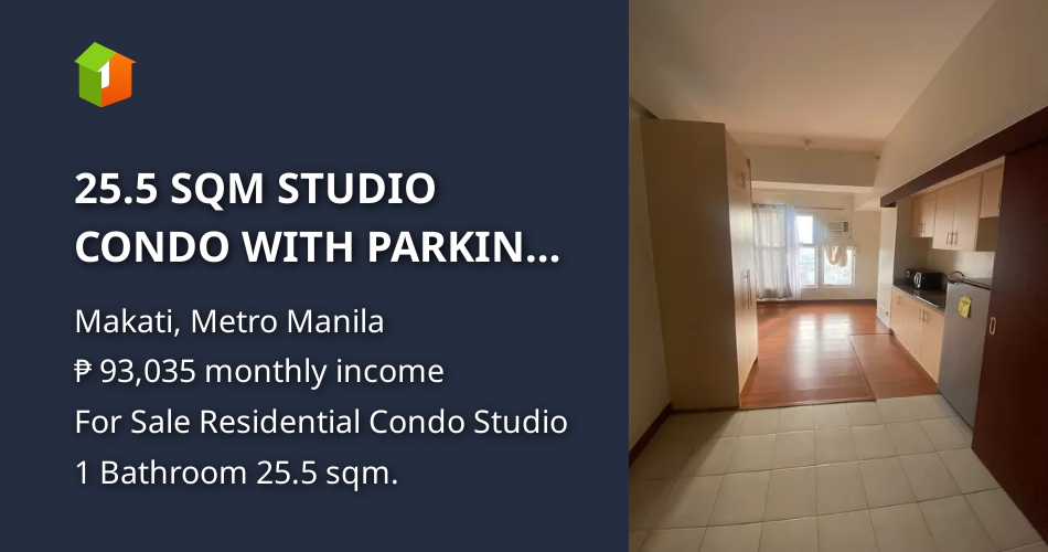 Picture of 25.5 SQM STUDIO CONDO WITH PARKING LOT FOR SALE IN MAKATI METRO MANILA ...