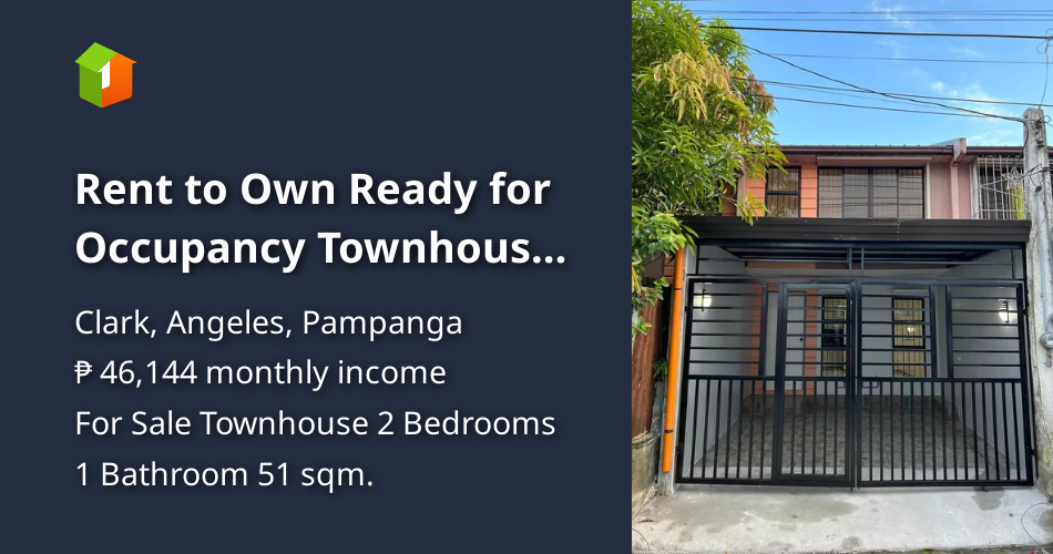 Rent to Own Ready for Occupancy Townhouse Unit near Clark [House and