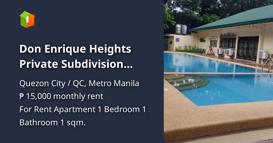 Don Enrique Heights Private Subdivision Studio Unit for Rent [Condo 🏙️