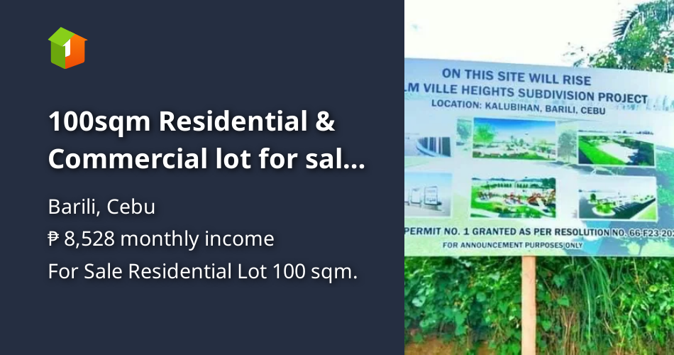 100sqm Residential & Commercial lot for sale in Barili Cebu [Lot 🚜