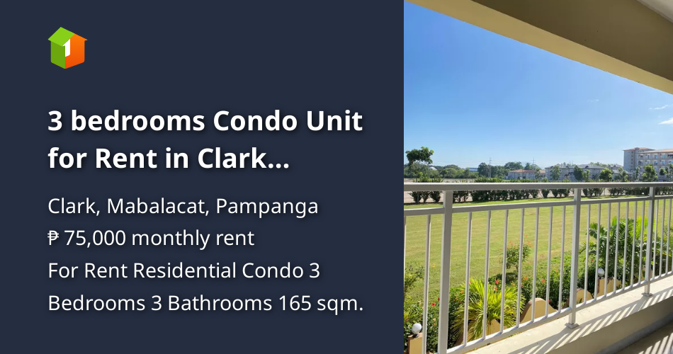 3 bedrooms Condo Unit for Rent in Clark Freeport Zone, Pampanga [Condo