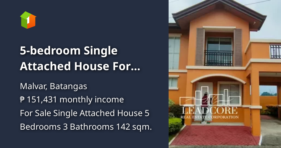 5bedroom Single Attached House For Sale in Malvar Batangas [House and