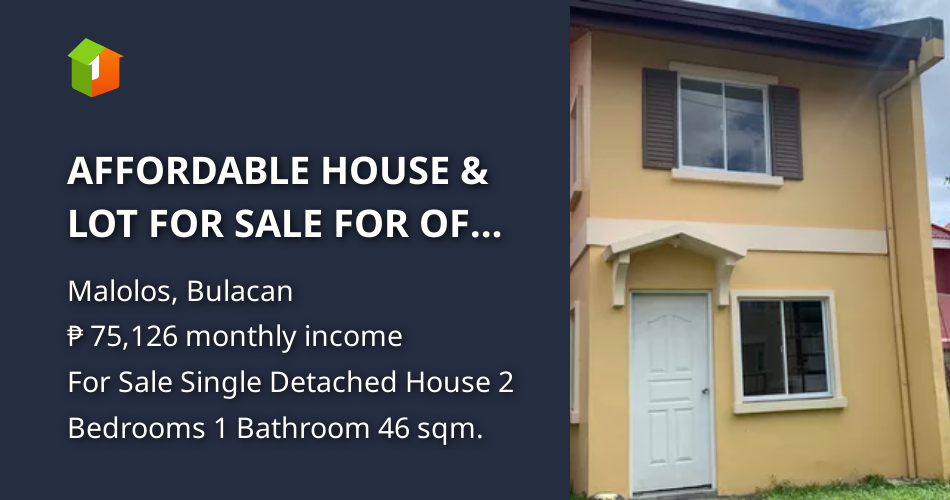 AFFORDABLE HOUSE & LOT FOR SALE FOR OFW IN MALOLOS BULACAN (RFO) [House