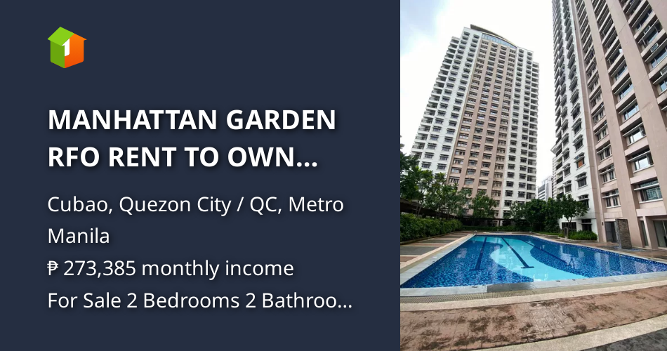MANHATTAN GARDEN RFO RENT TO OWN CONDO UNIT IN CUBAO CENTER