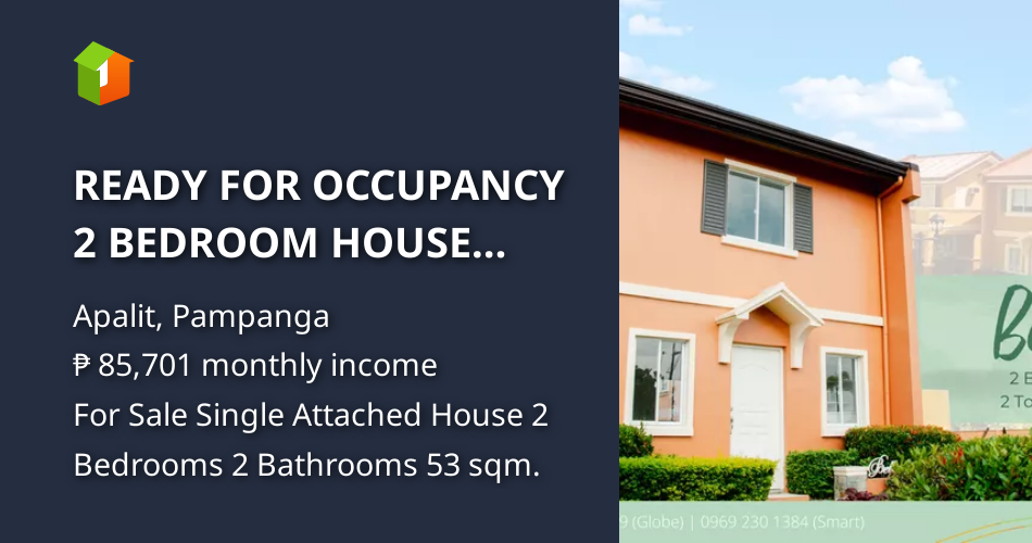 READY FOR OCCUPANCY 2 BEDROOM HOUSE AND LOT IN APALIT PAMPANGA [House