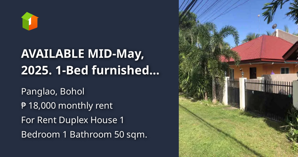 AVAILABLE OCTOBER, 2024. 1Bed furnished house for rent, Panglao, Bohol